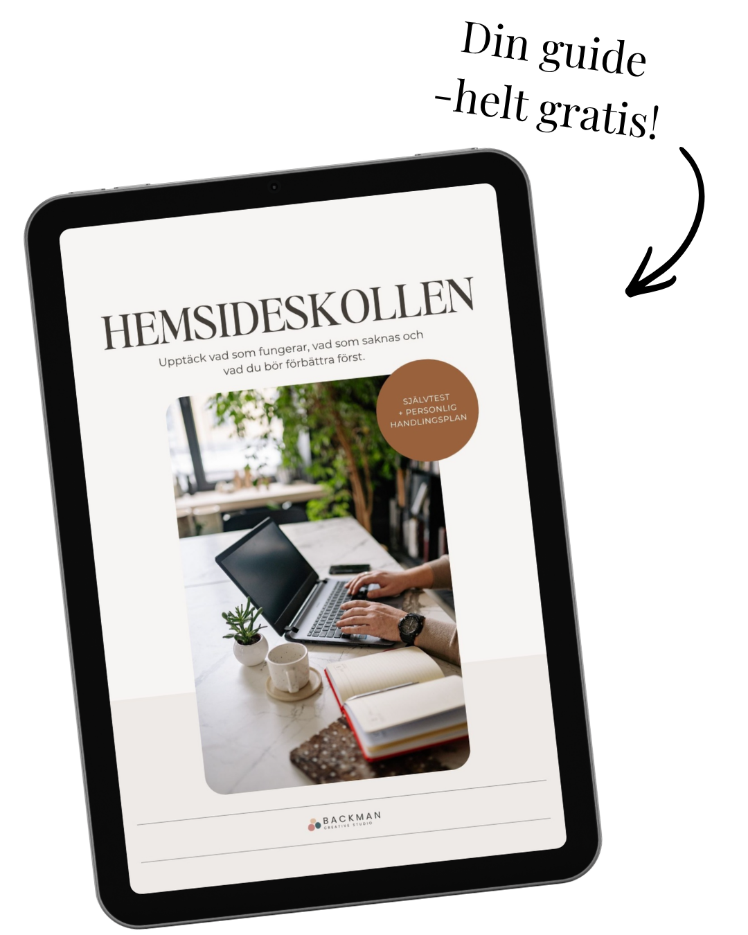 Mockup av Hemsideskollen – gratis guide för en tydligare hemsida